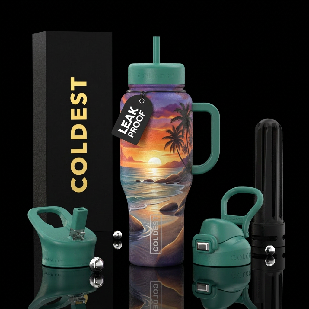 zen, Beach,  sunrise water bottle design