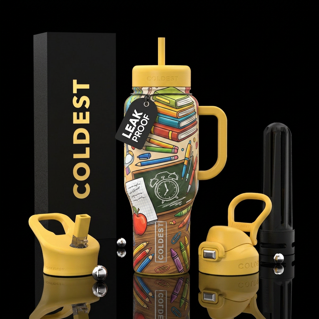 Back to school water bottle design