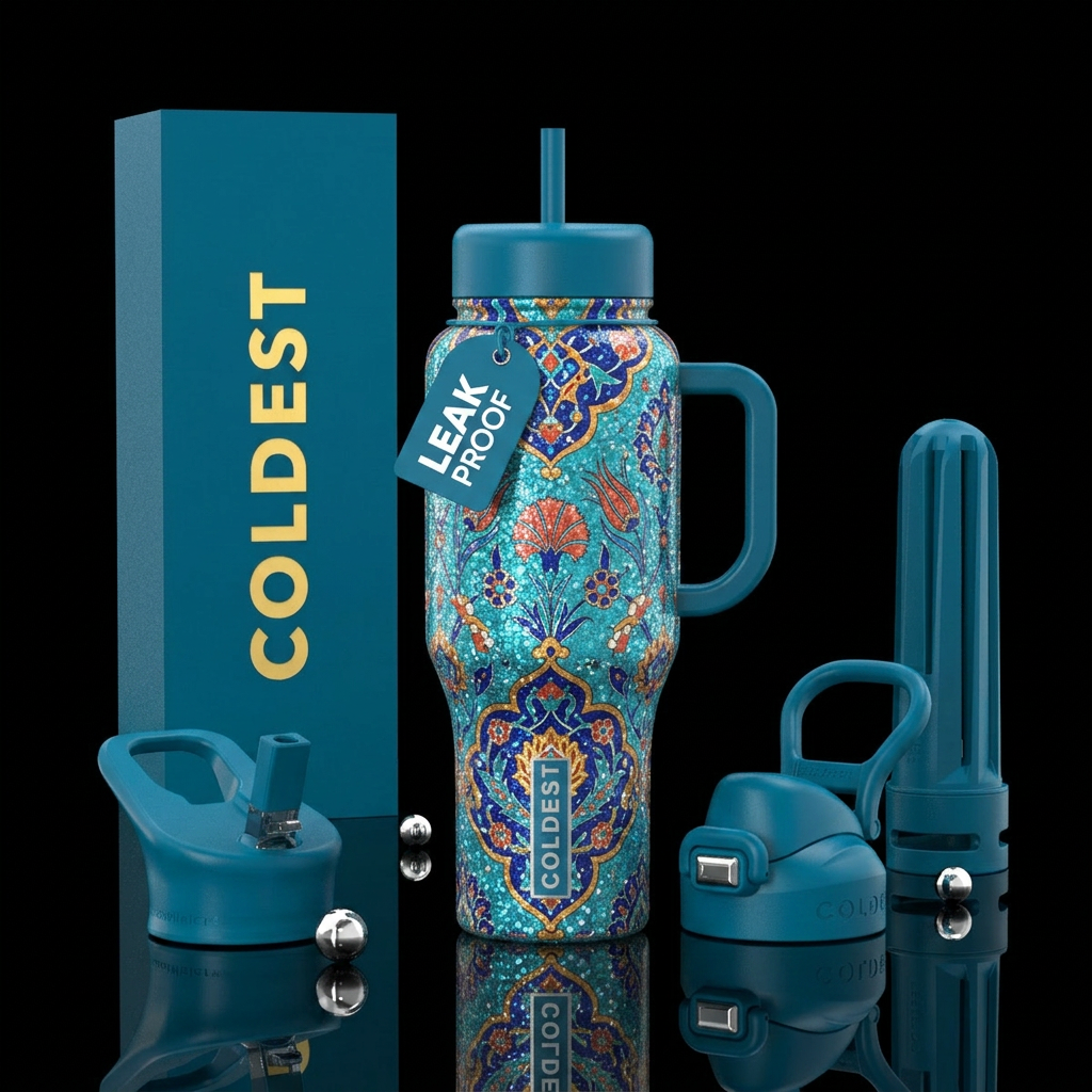 turkish, beautiul, sparkly water bottle design