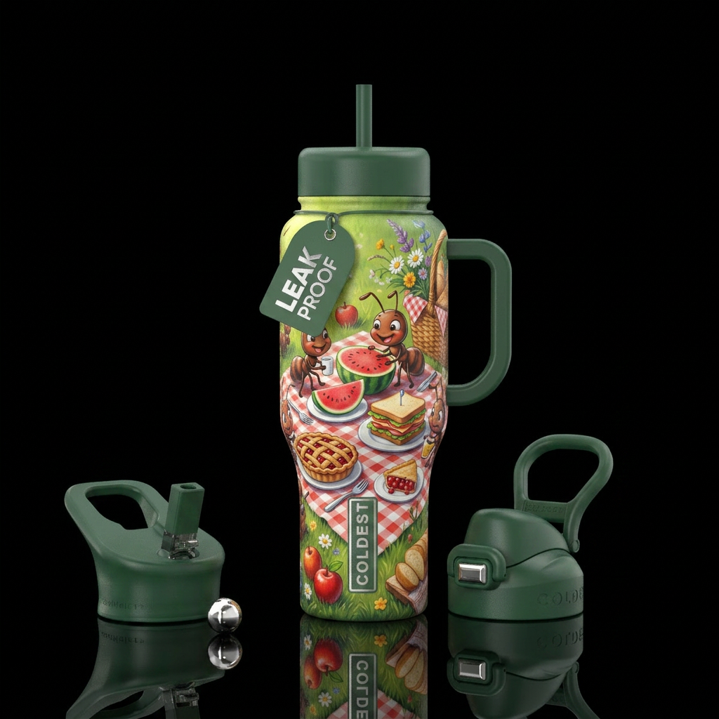 Picnic in the park water bottle design