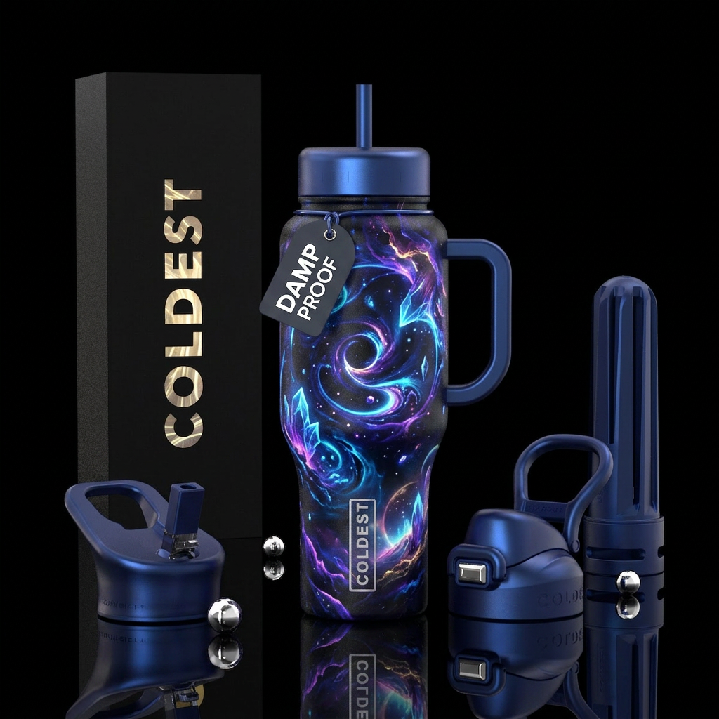 interdimensional, fantasy, glowie, beautiul water bottle design