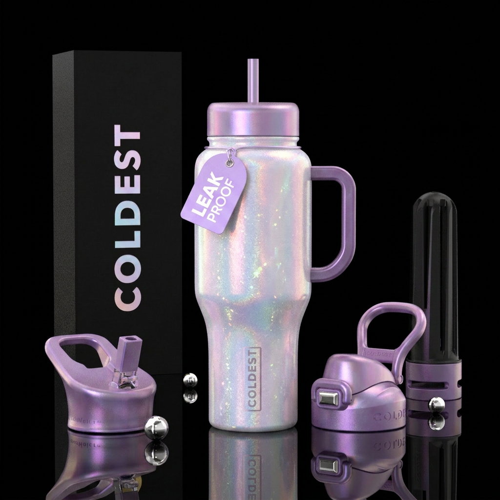pearlescent, enchanted opal water bottle design