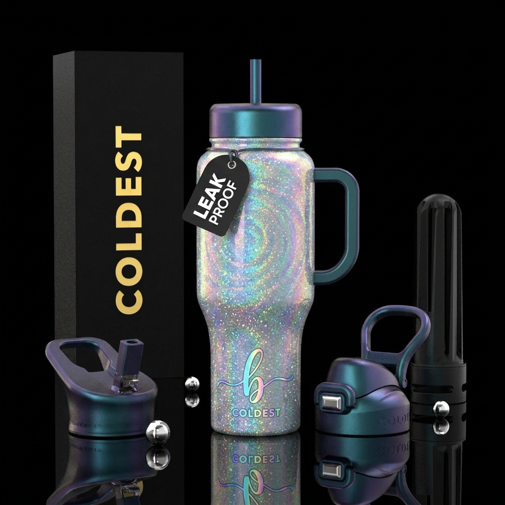 spirals,  opal , sparkly,  beautiul b water bottle design