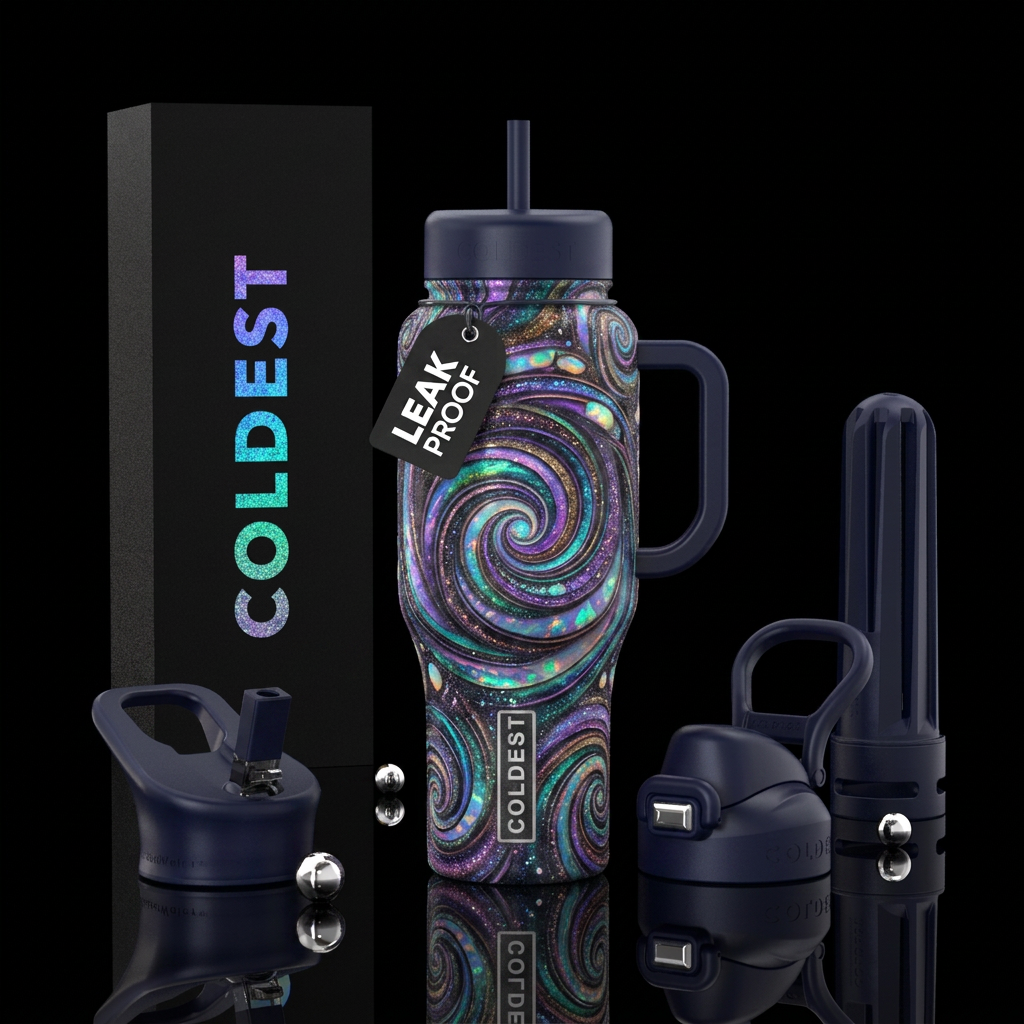 spirals,  opal , sparkly,  beautiul b water bottle design