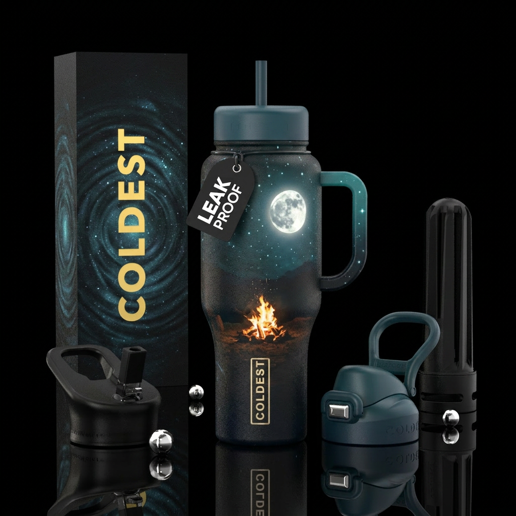 camping,  campfire, night , glowie,  beautiul,  fu... water bottle design