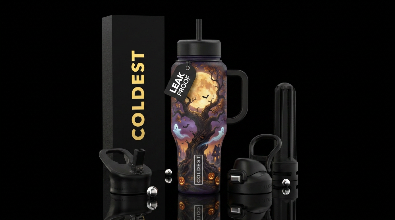 harvest moon, Halloween, beautiul, glowie, fantasy water bottle design