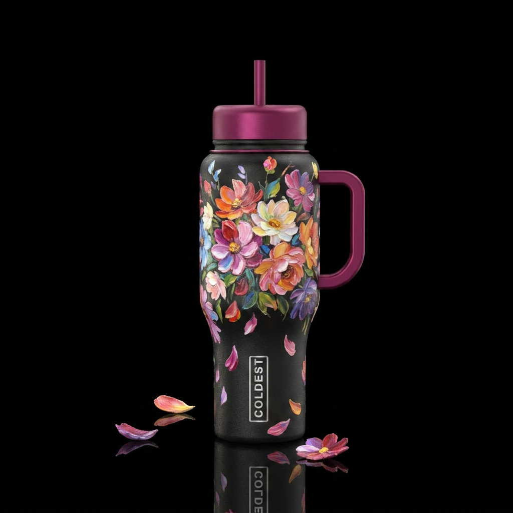 Floral fabulous water bottle design