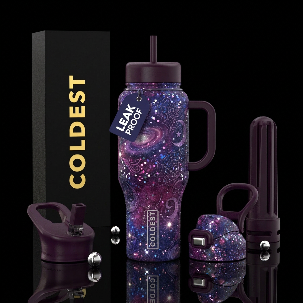 dreamy, Halloween, magical, sparkly water bottle design