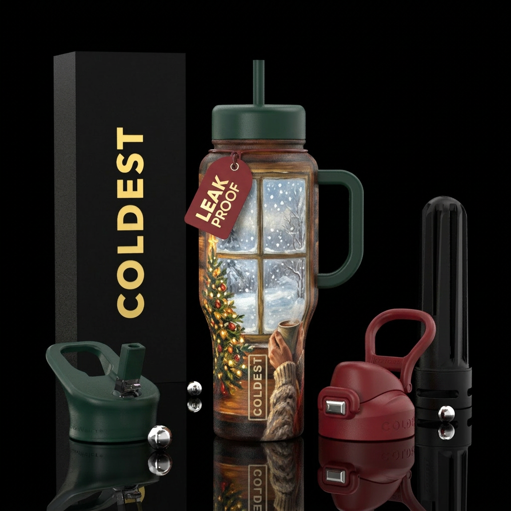 Christmas morning water bottle design