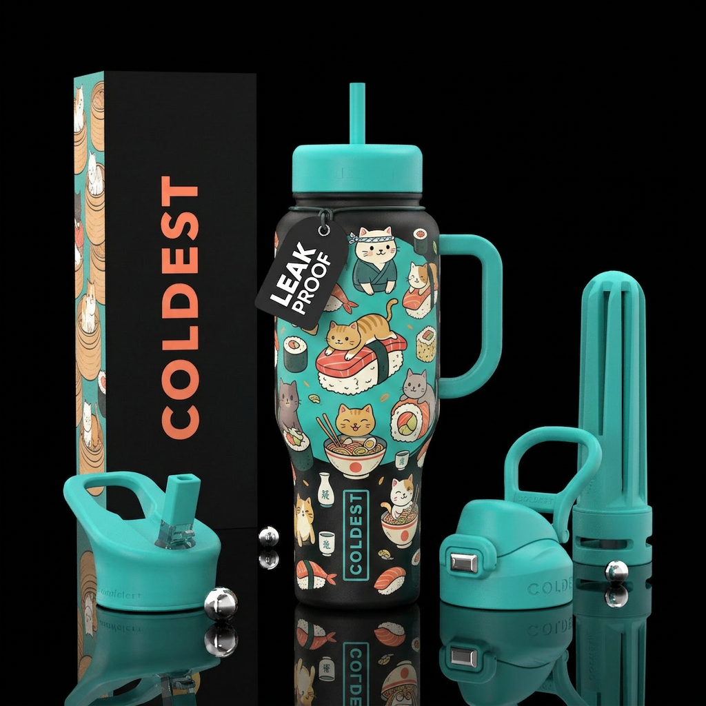 Catifornia Roll water bottle design