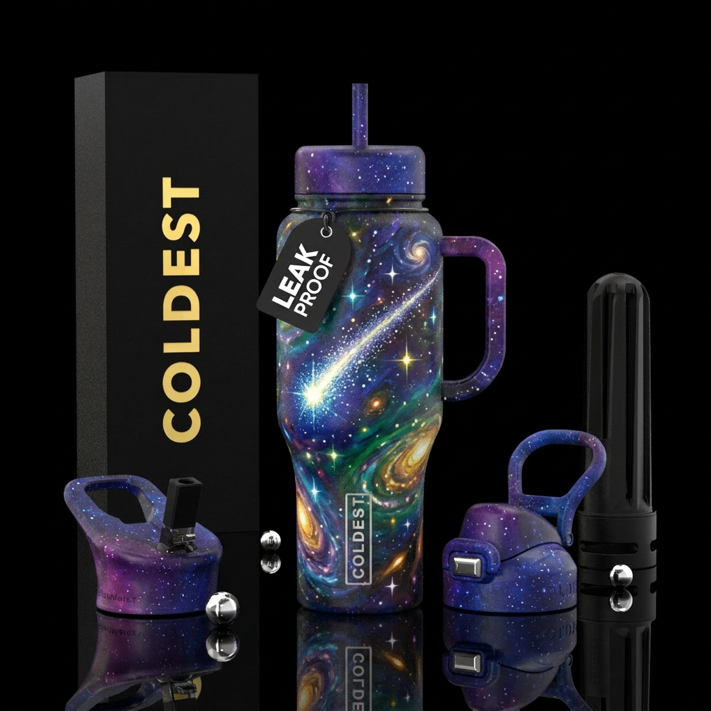 Shooting star,, sparkly, fantasy, beautiul, oil pa... water bottle design