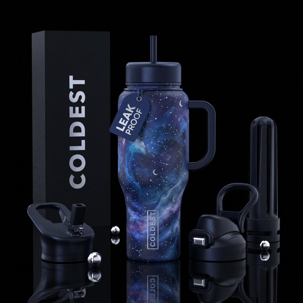 enchanted, moonlit water bottle design