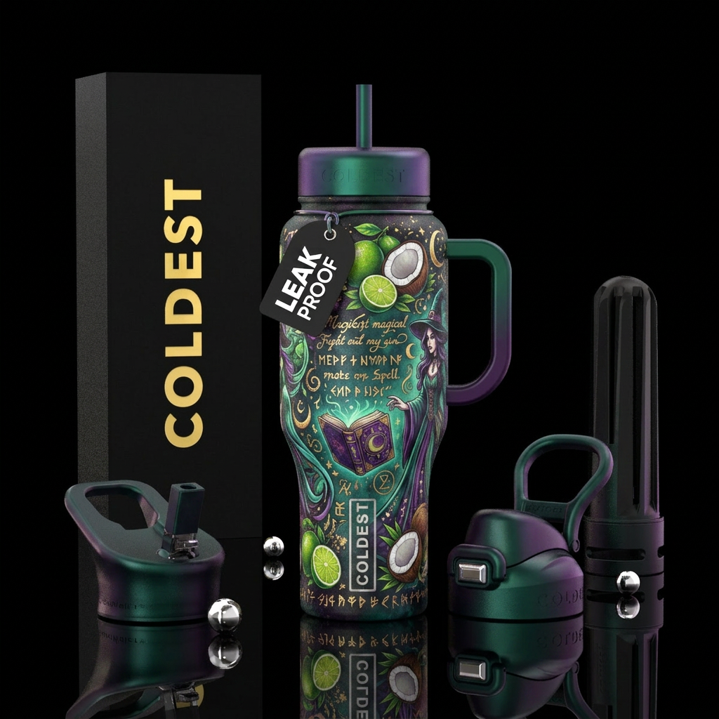 Lime and coconut, spells, witch,  Gothic,  beautiu... water bottle design