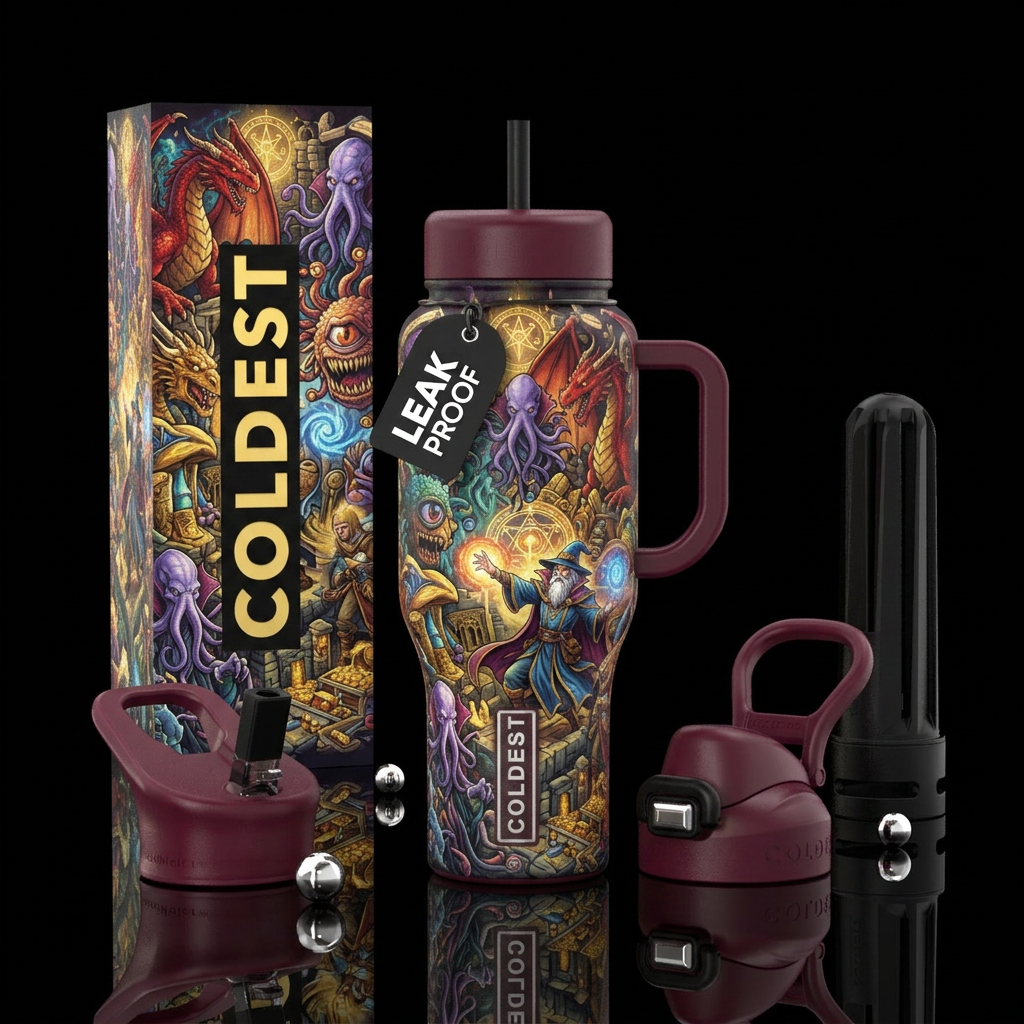Dungeons and dragons water bottle design