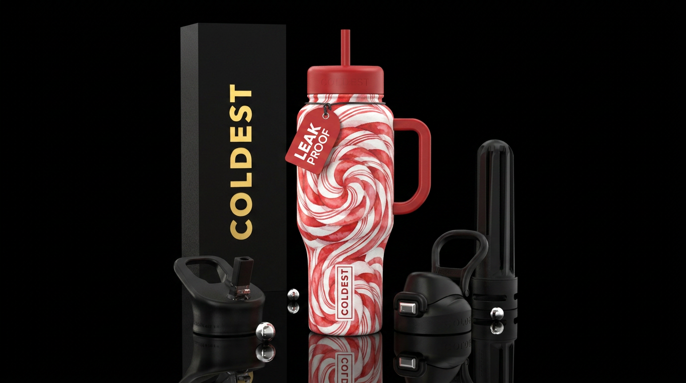 Candy swirls water bottle design