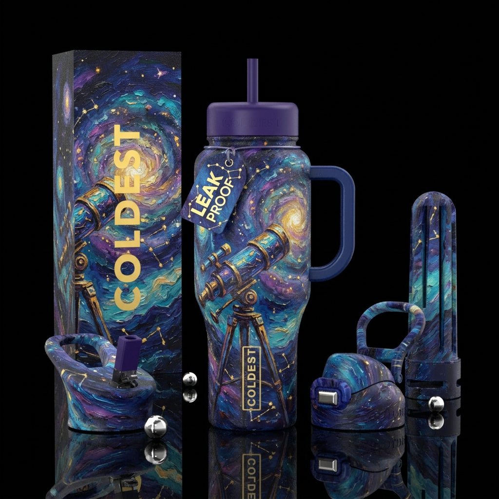 Look to the stars water bottle design