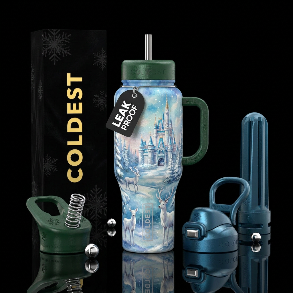 Christmas morning water bottle design