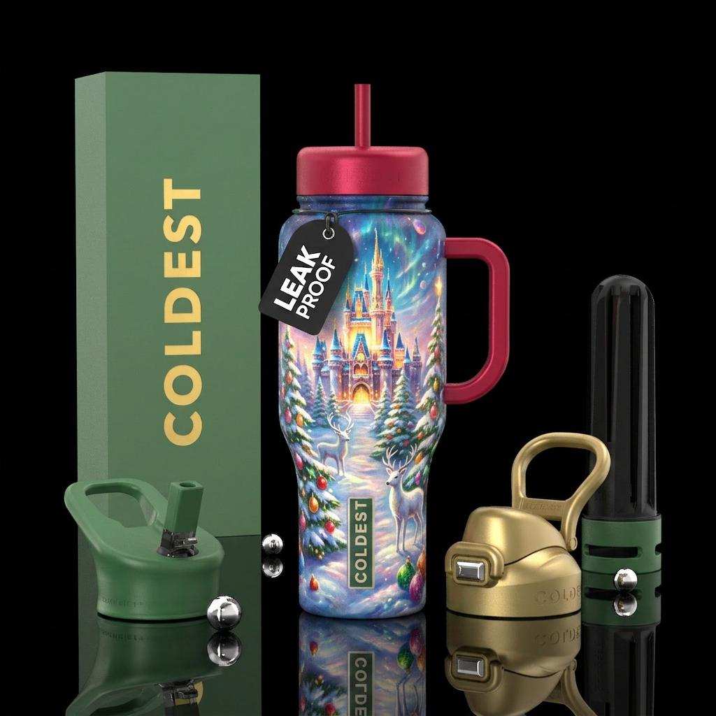 Christmas vibe,  glowie,  winter wonderland,  cast... water bottle design