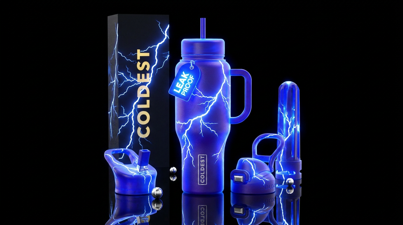Lighting strikes, glowie water bottle design