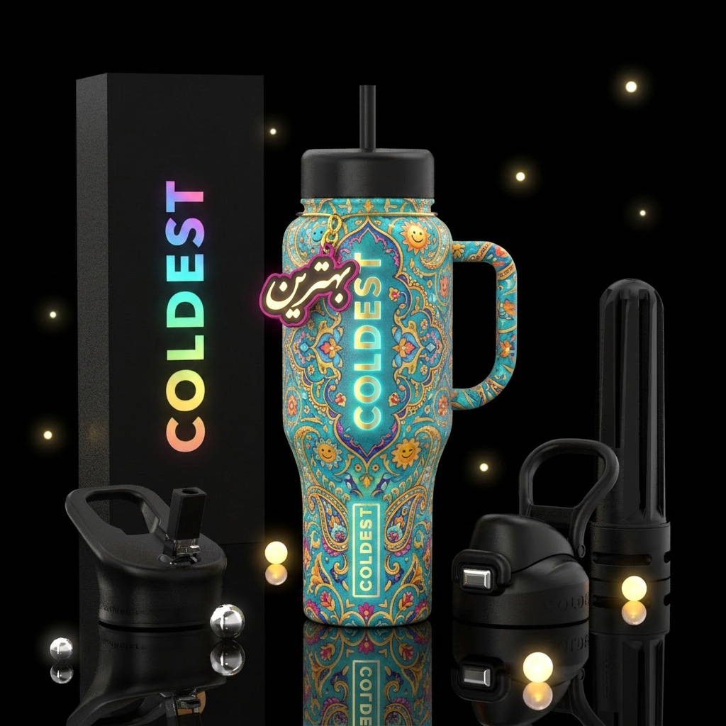 glowie, persian, modern, happy mood water bottle design