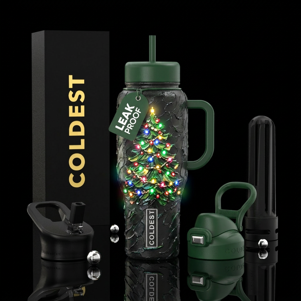 COLDEST CHRISTMAS water bottle design