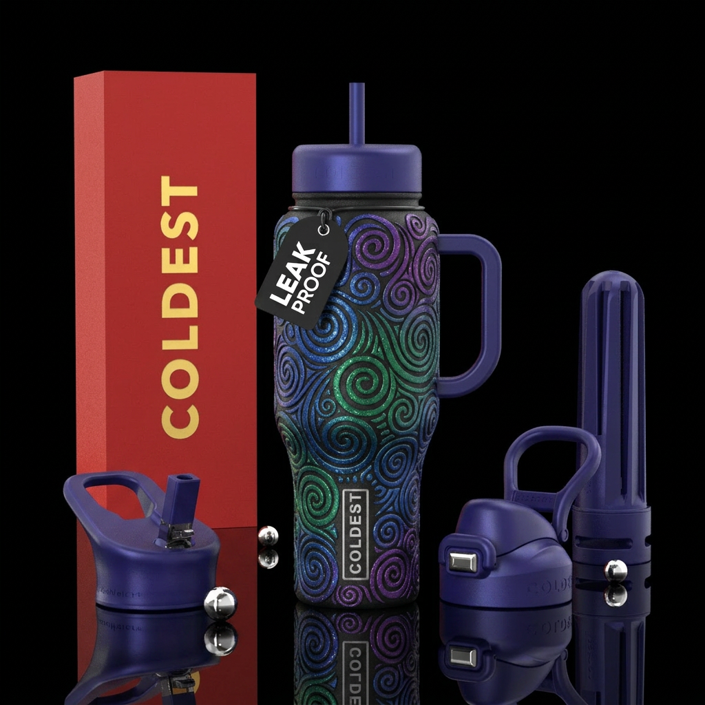 stylistic, onyx, sparkly, beautiul, spirals water bottle design