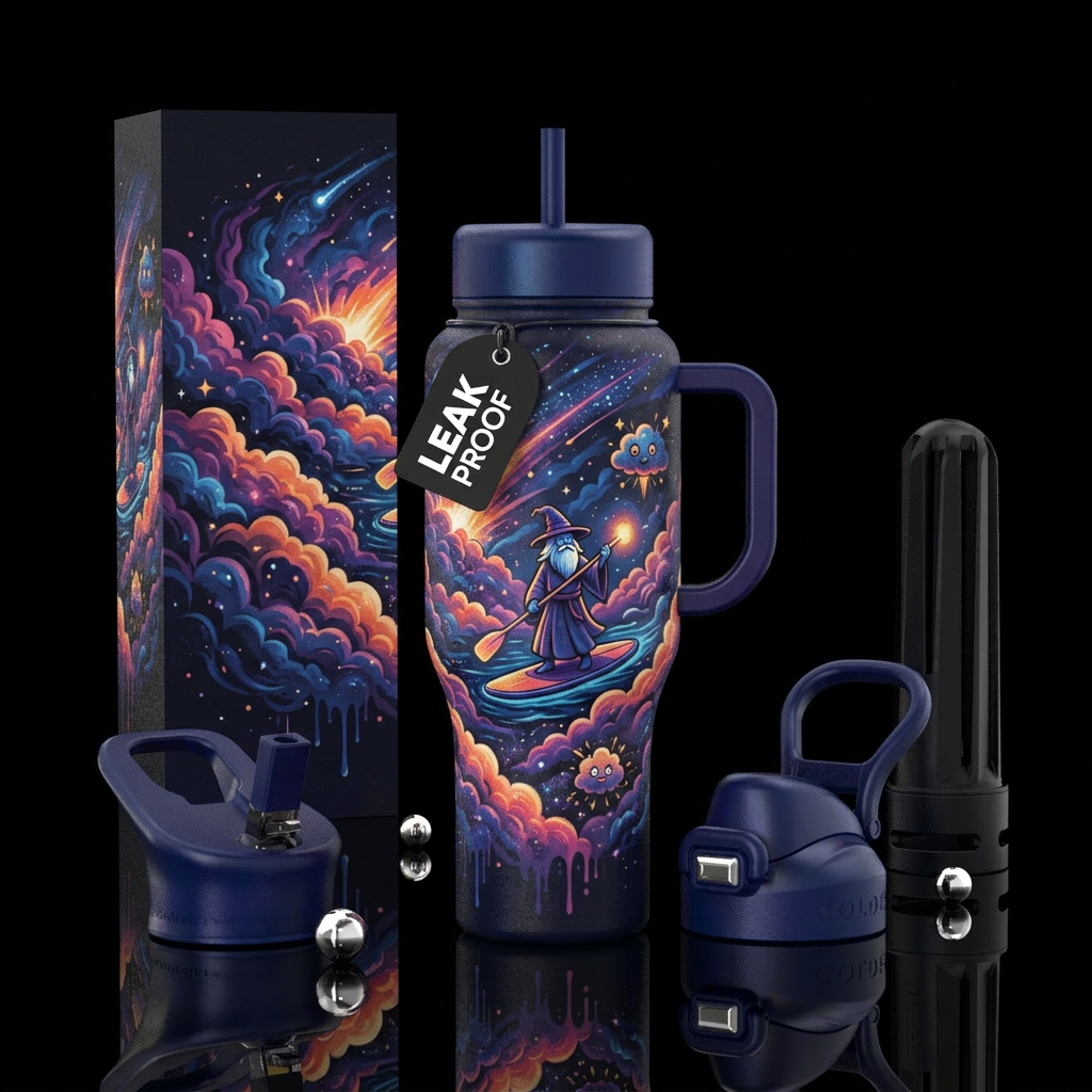 explosive, dripping, darkness, funny, modern, magi... water bottle design