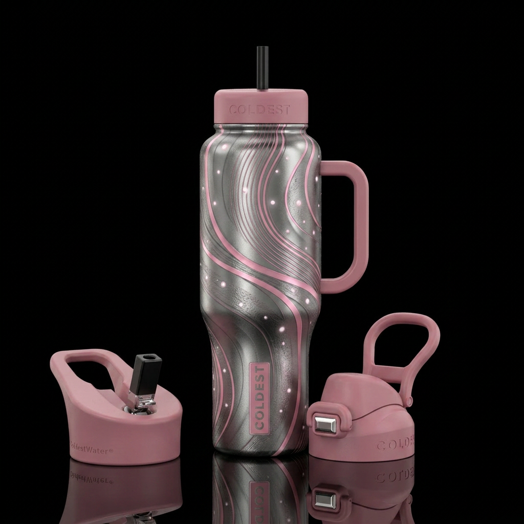 graphite, glowie, beautiul, spirals,  texture pain... water bottle design