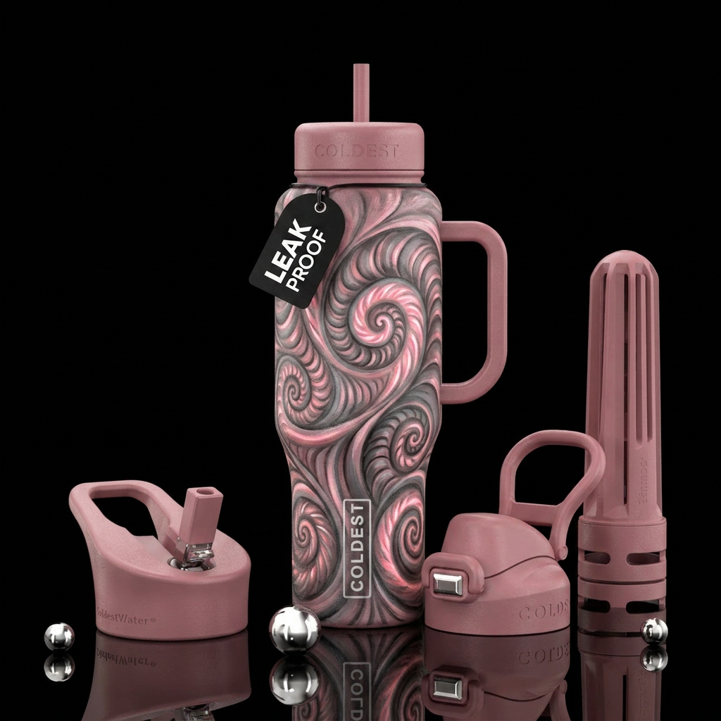 graphite, glowie, beautiul, spirals,  texture pain... water bottle design
