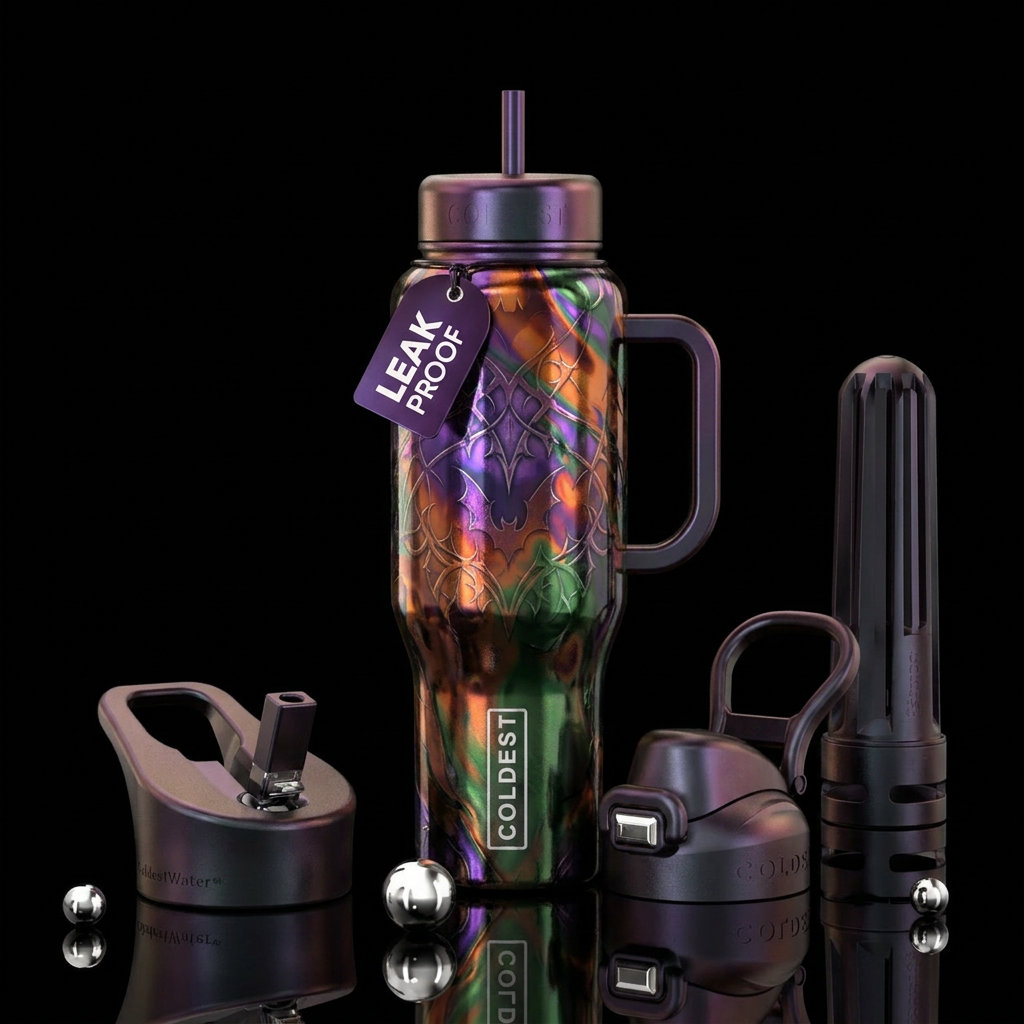 abstract, ombre, artistic, irridescent,  Halloween... water bottle design