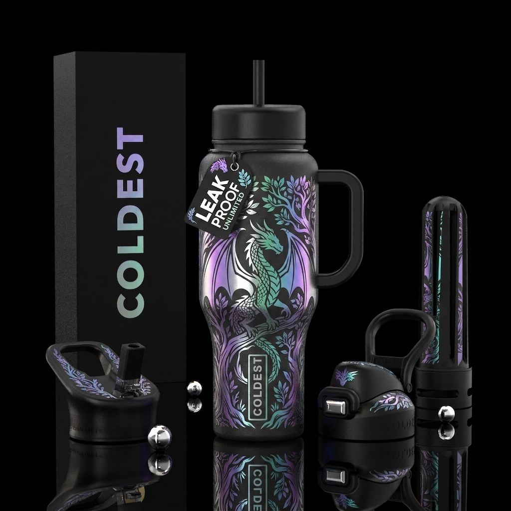 Forest hideaway water bottle design