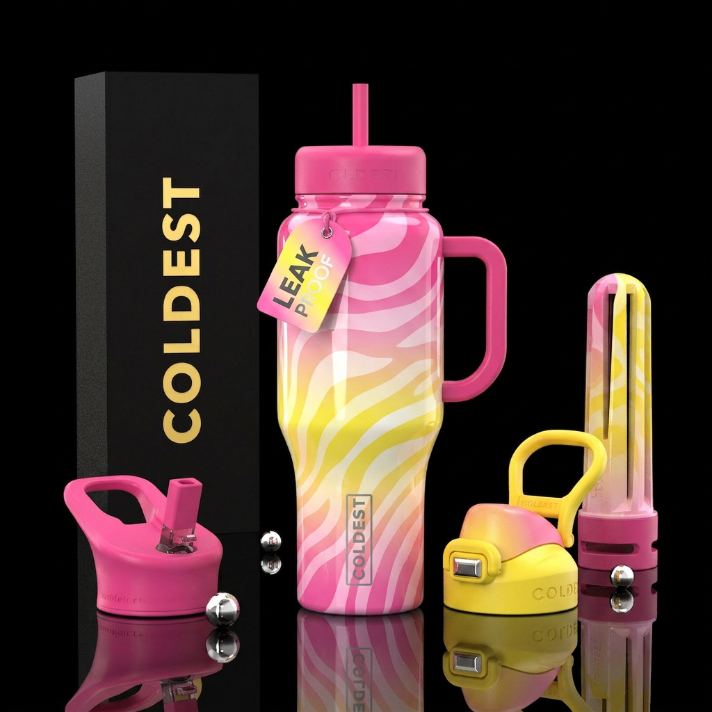 Tropical starburst water bottle design