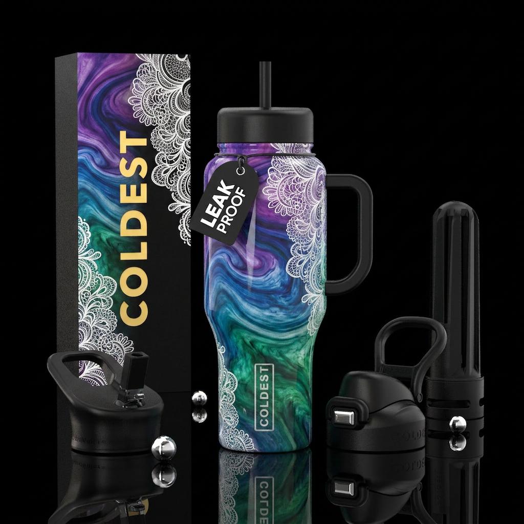 Lacey wave water bottle design