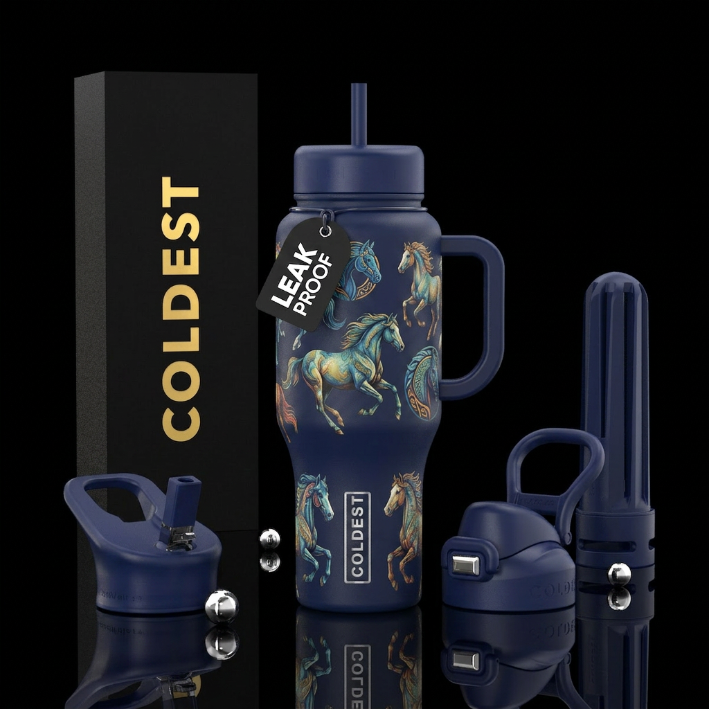 Blue frontier water bottle design