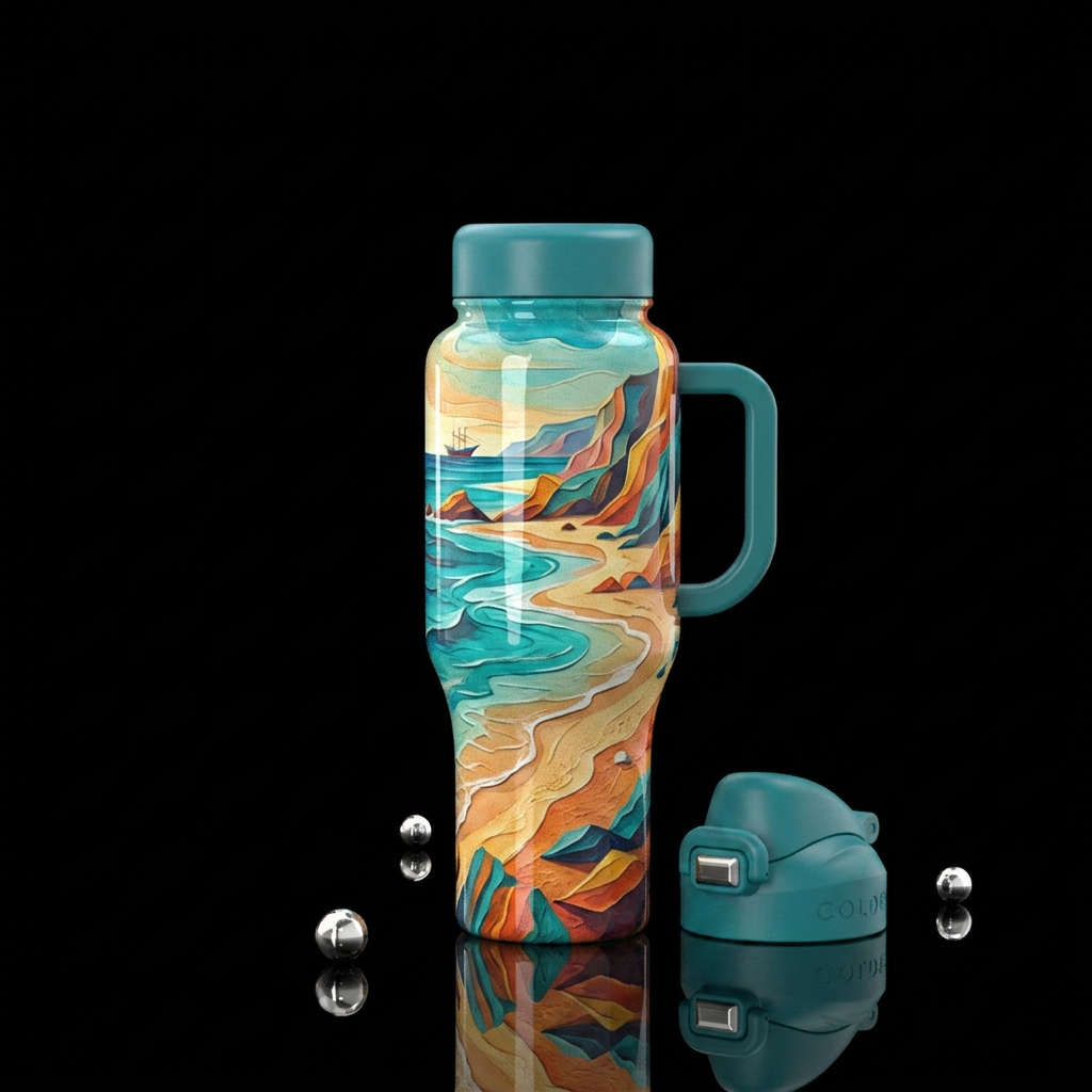 Painted oasis water bottle design