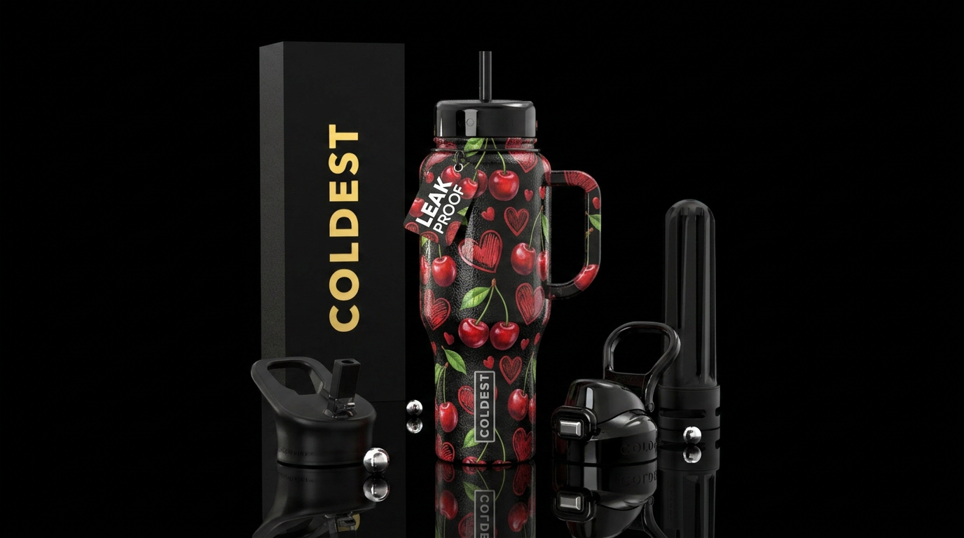 Berry love water bottle design