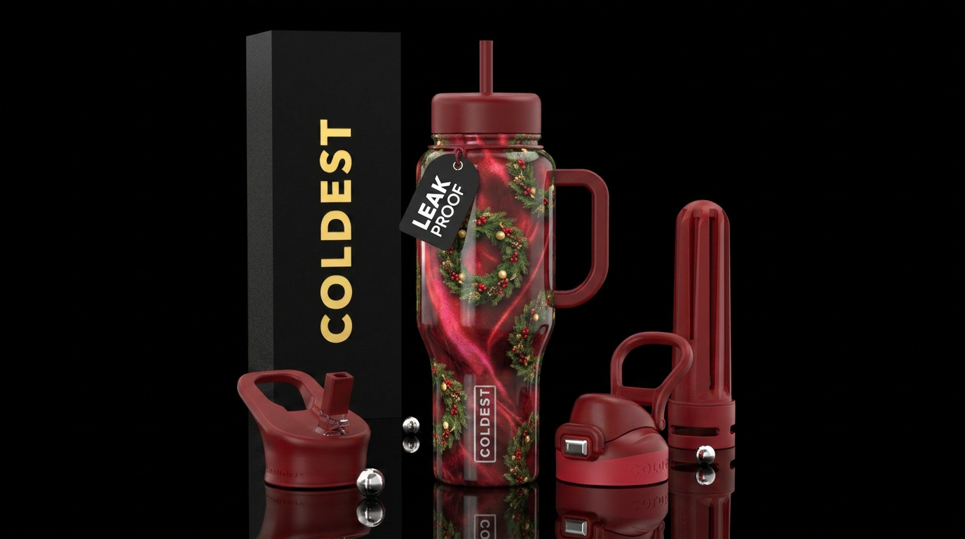 Christmas wishes water bottle design