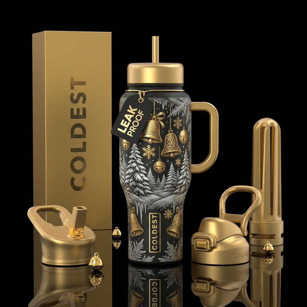 Christmas cheer water bottle design