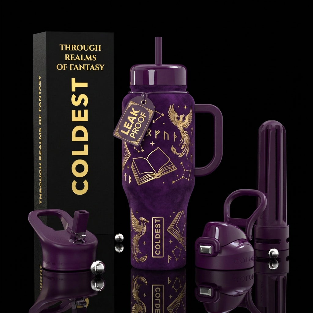 Design that appeals to fantasy readers water bottle design