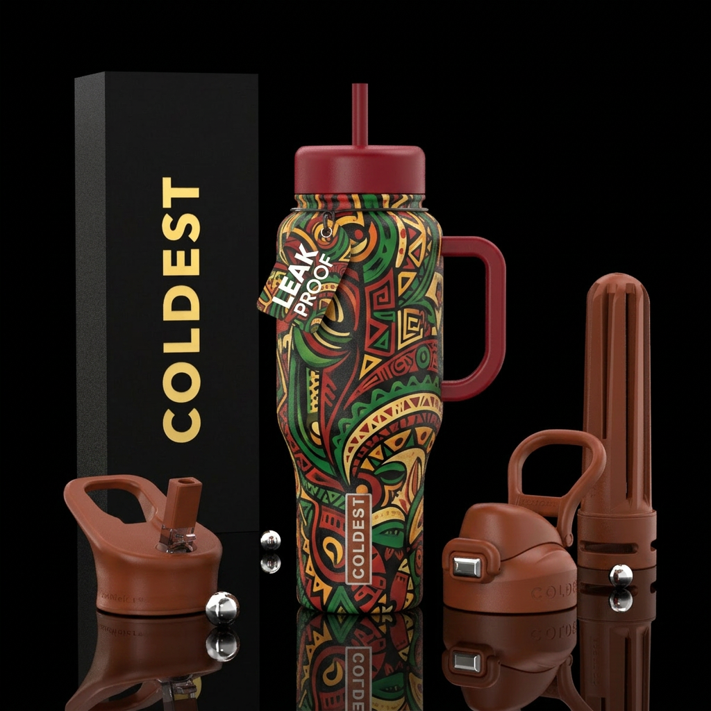 Juneteenth, abstract, gorgeous, modern water bottle design