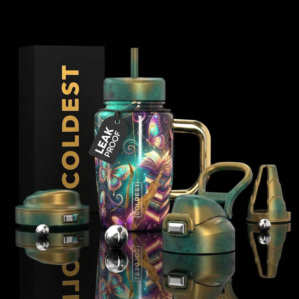 butterfly, swirls, modern, beautiul, glowie, Kints... water bottle design