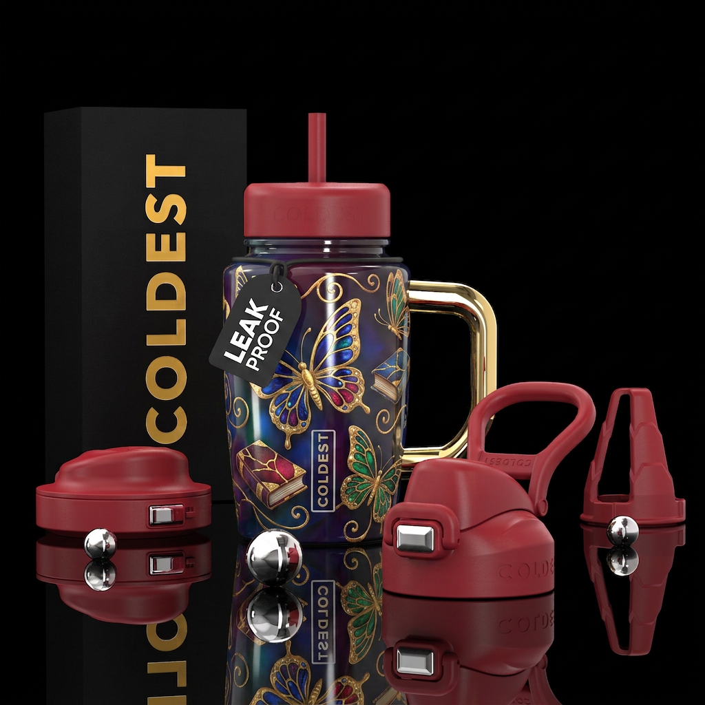 butterfly, swirls, modern, beautiul, glowie, Kints... water bottle design