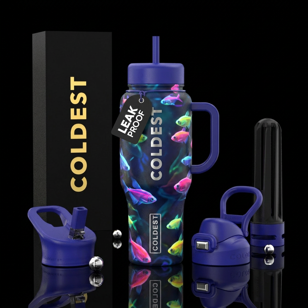GloFish, beautiul, modern water bottle design