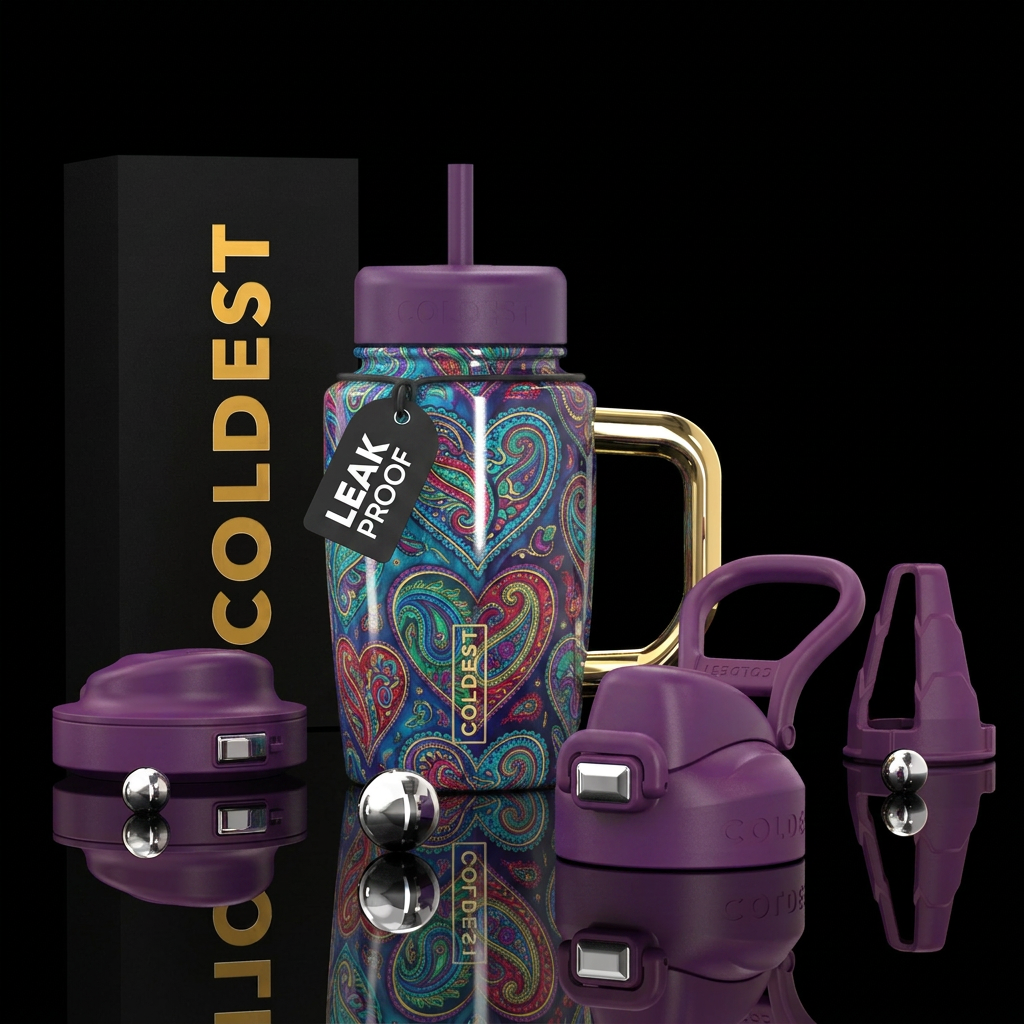 Paisley hearts, beautiul, modern water bottle design