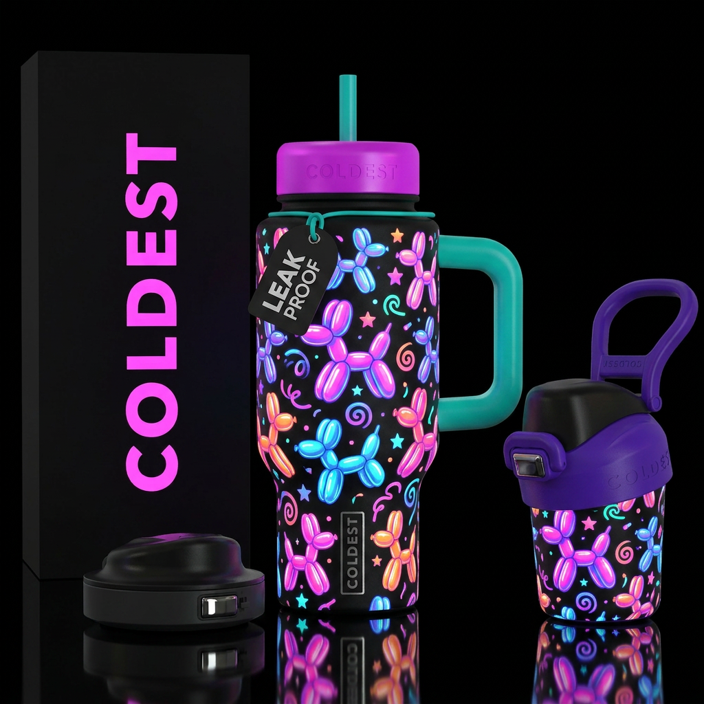 Glowie colorful balloon animals, beautiul, modern,... water bottle design