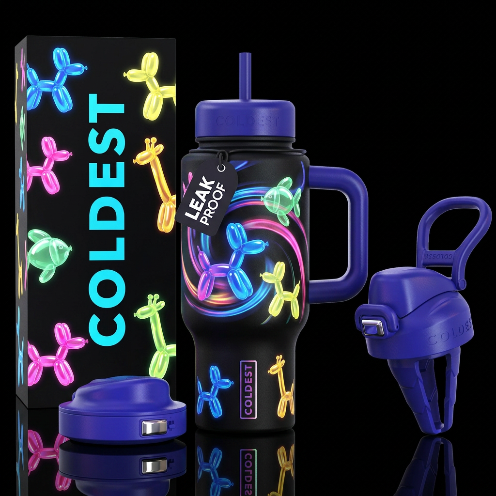 Glowie colorful balloon animals, beautiul, modern,... water bottle design