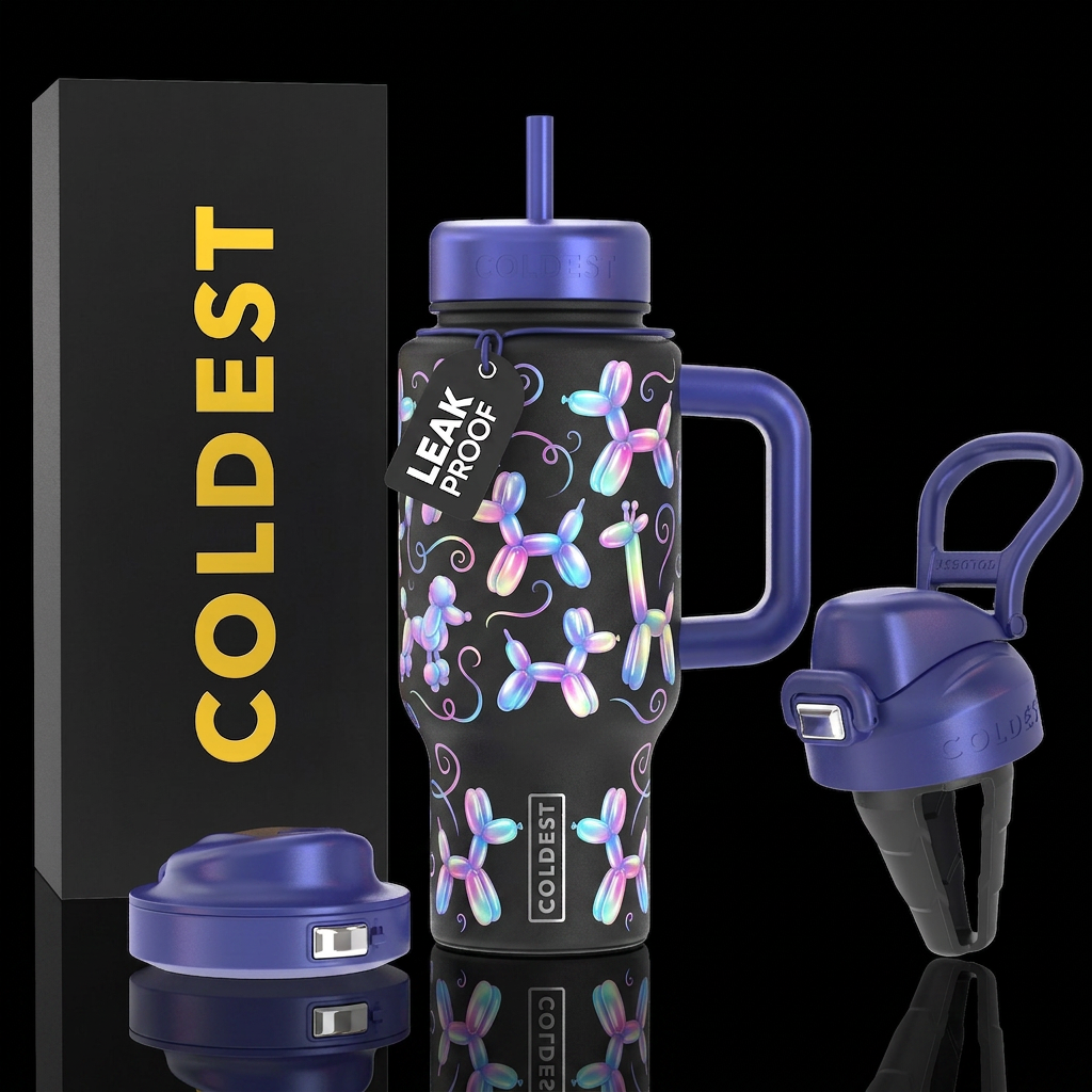 Glowie colorful balloon animals, beautiul, modern,... water bottle design