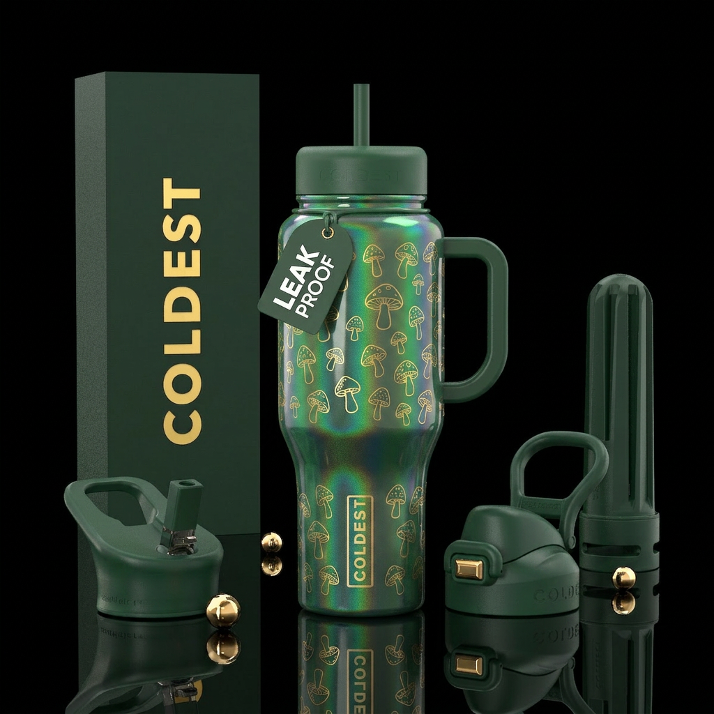 Magic Mushrooms water bottle design