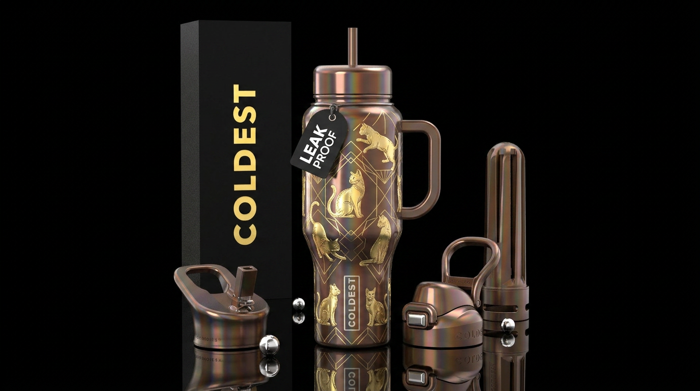 Elegant Enigmas water bottle design