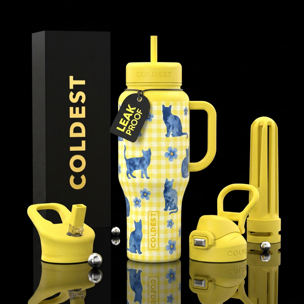 Fresh Felines water bottle design